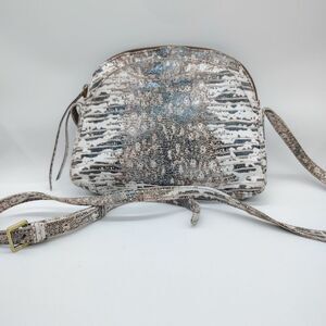 Hobo Exotic Snake Leather Crossbody Adjustable Boho Reptile Original Neutral